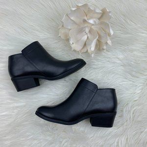 Vegan Leather Zipper Detail Ankle Bootie With Memory Foam Footbed Women's Sizes